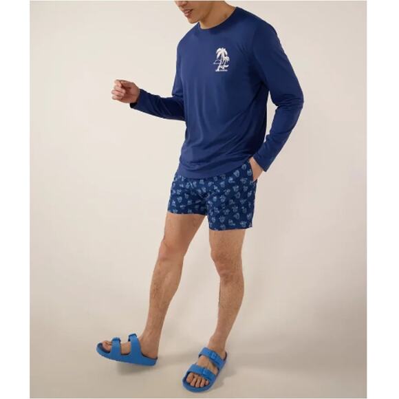 NEW CHUBBIES Men's Navy The Mega Relaxer Sun Crewneck Pullover T-Shirt Size M - Picture 4 of 8